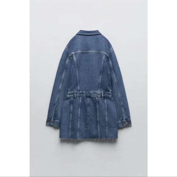 ZARA TRF DENIM DRESS - Picture 14 of 16